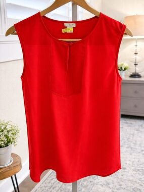 J. Crew Red Sleeveless Shell Top